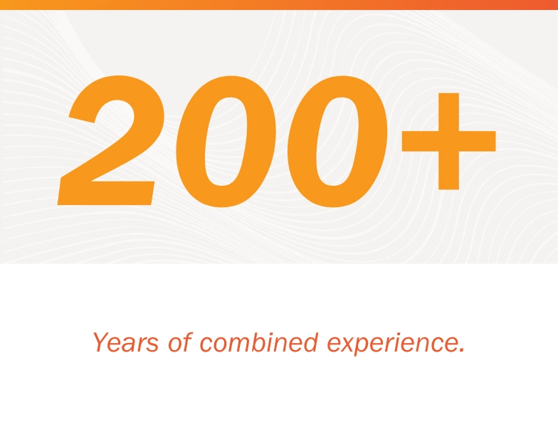 CCB team graphic - '200+ years of combined experience'