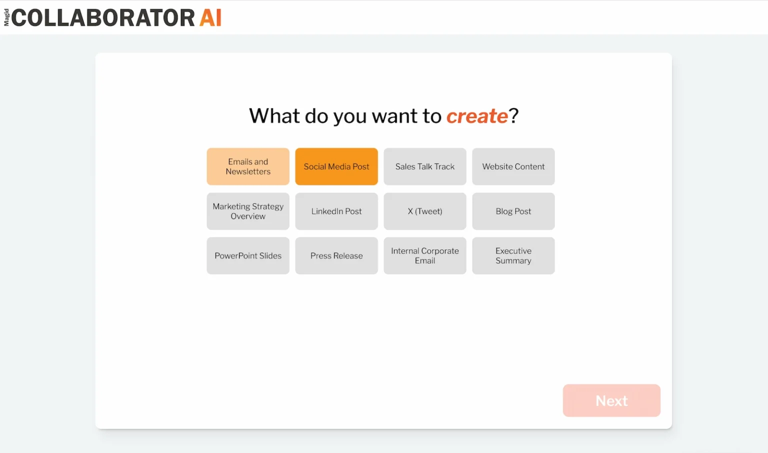 Collaborator Pro Dashboard view