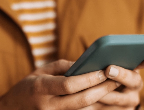 Person holding phone in hands