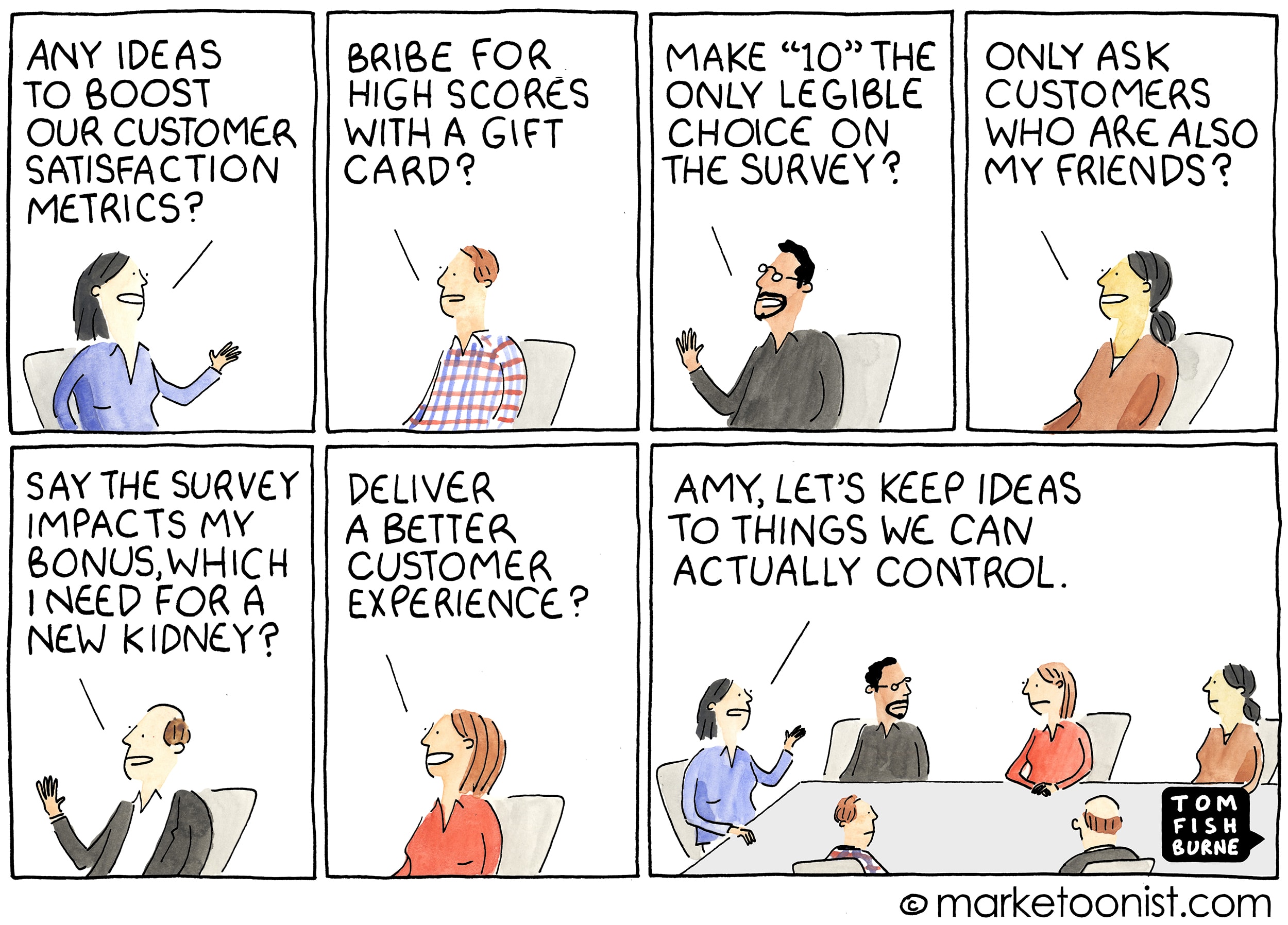 customer satisfaction metrics cartoon