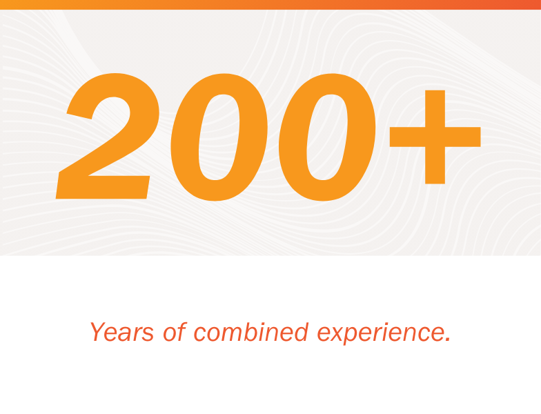 CCB team graphic - '200+ years of combined experience'